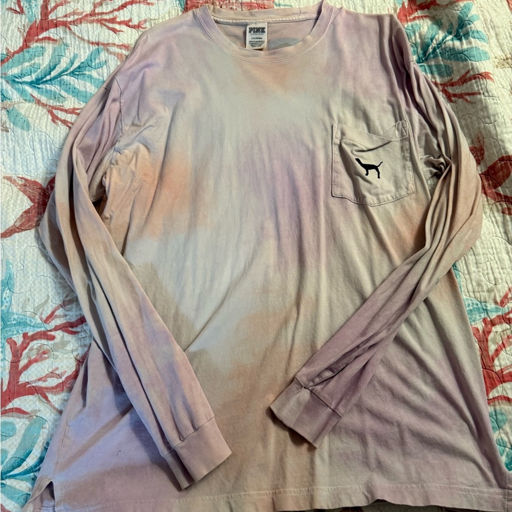 PINK Victoria's Secret Long Sleeve Tee in Pink and Purple